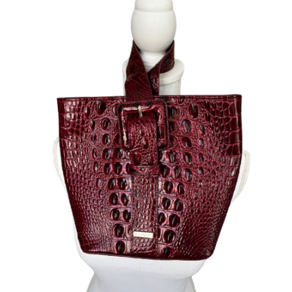 Faith Melbourne Embossed Leather Bucket Bag